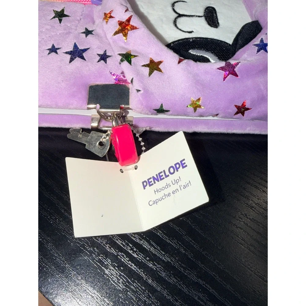Claire's Penelope Hoods Up Panda Plush Locked Diary Purple Rainbow Stars New